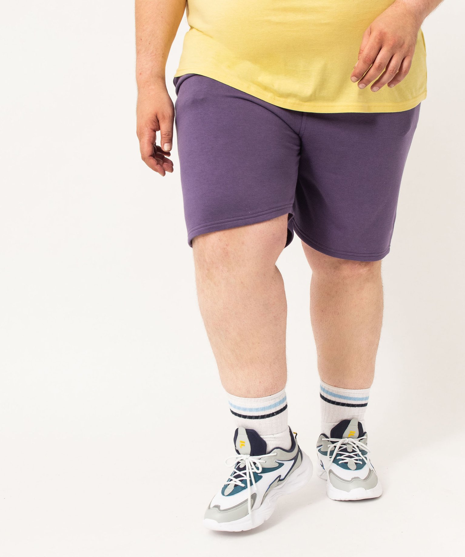 Bermuda homme en maille avec ceinture ajustable violet | GEMO