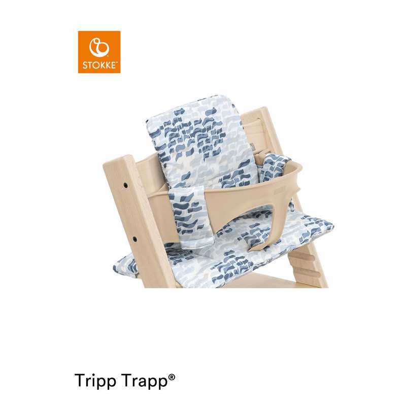 Coussin vagues bleues pour chaise Tripp Trapp Stokke