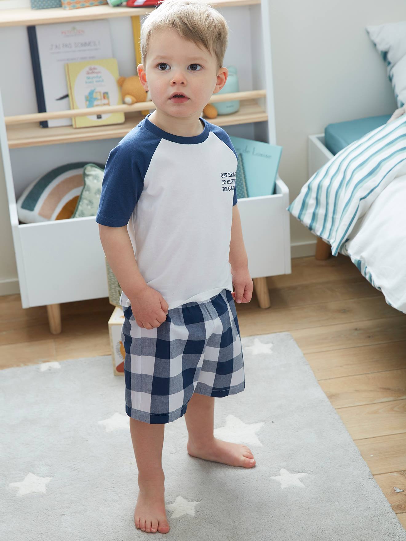Pyjashort imprimé garçon bleu océan