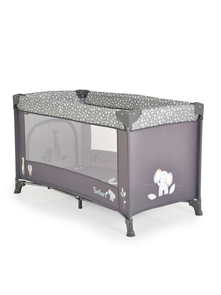 Moni Reisebett, Laufstall Safari in grau günstig kaufen 60x120 cm
