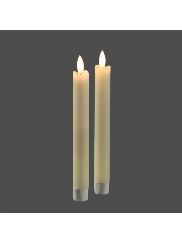 Ambiente Haus LED Stabkerzen 2er Set 20cm (FB 51018) in Antikweiss günstig kaufen onesize