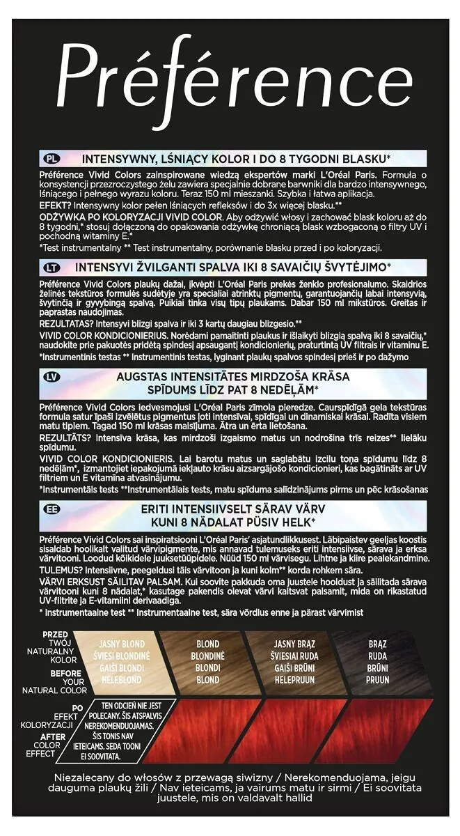 L'Oréal Preference боја за косу 8.624 јарко црвена