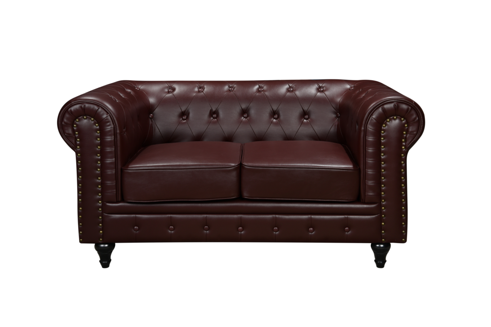 Happy Home Happy Home gepolsteter 3-2-1 Sitzer Sofa-Set HSP107-DRT dunkelrot Lederoptik