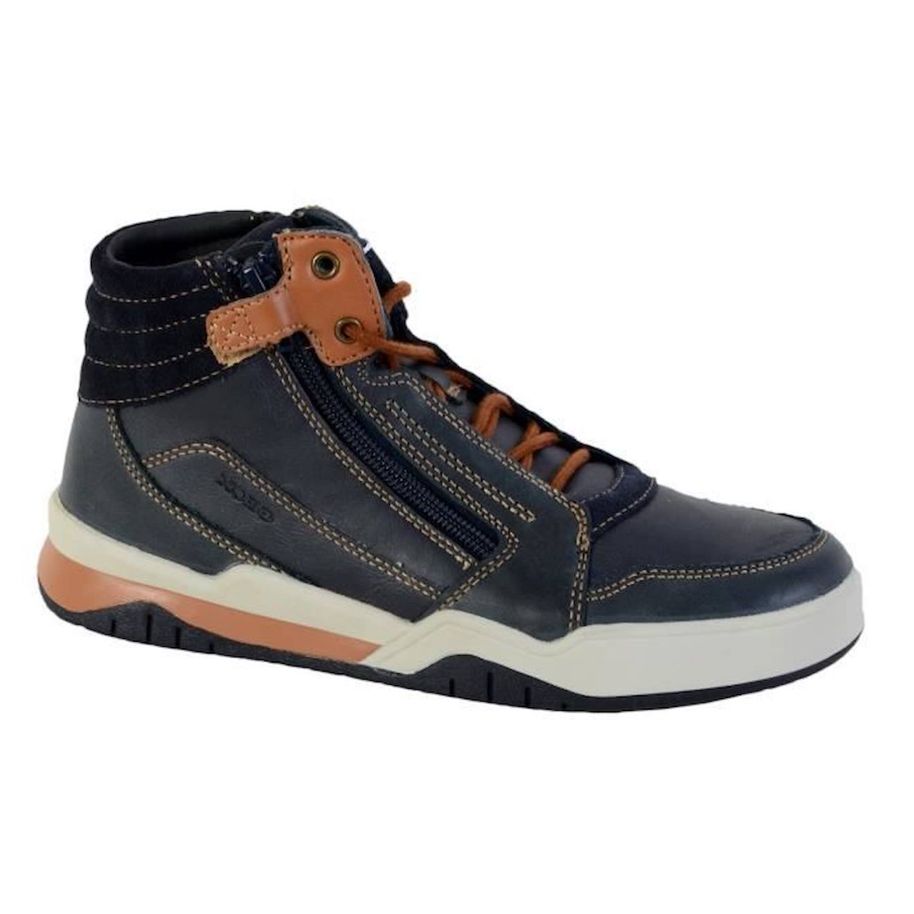 Basket Montante Geox Enfant/Garçons J Perth B.D YNT+WAX.LEA bleu