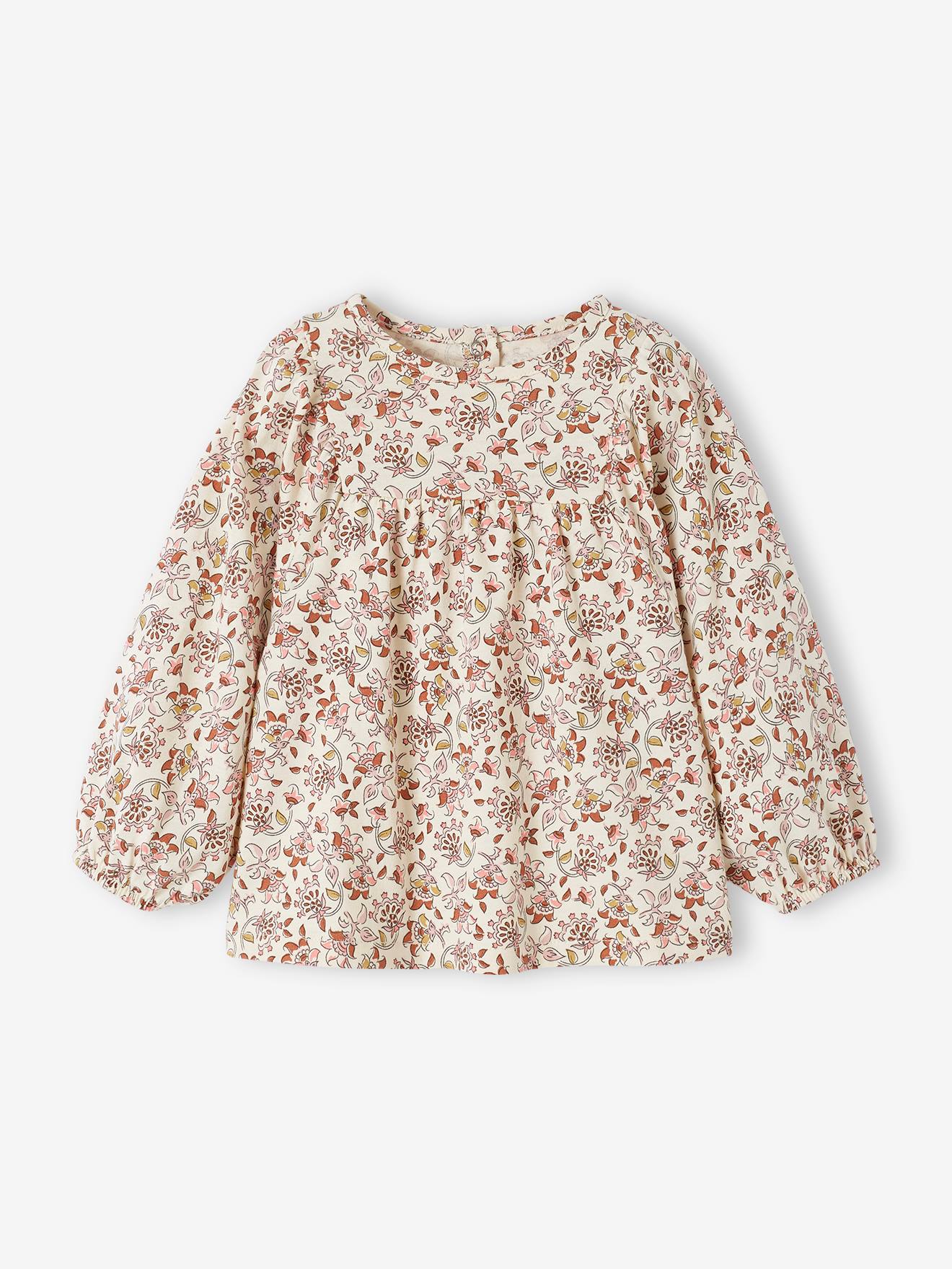 Tee-shirt imprimé bébé manches longues écru