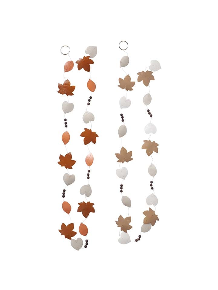 Boltze 2er-Set: Girlanden ''Autumn'' in Weiß/ Beige/ Hellbraun - (L)180 cm günstig kaufen onesize