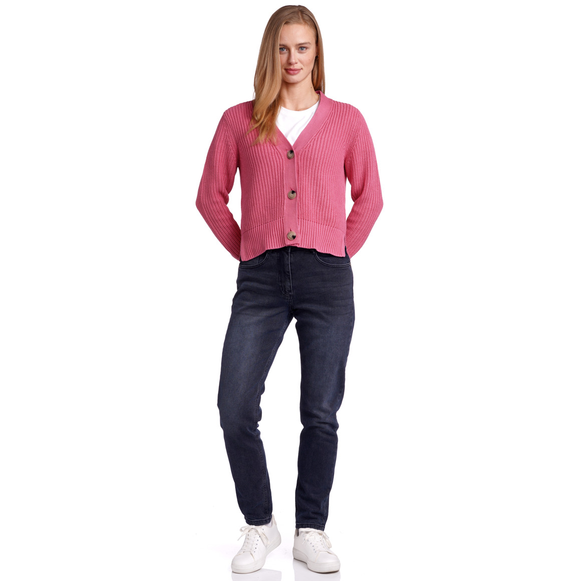 Damen Strickjacke mit Knopfleiste