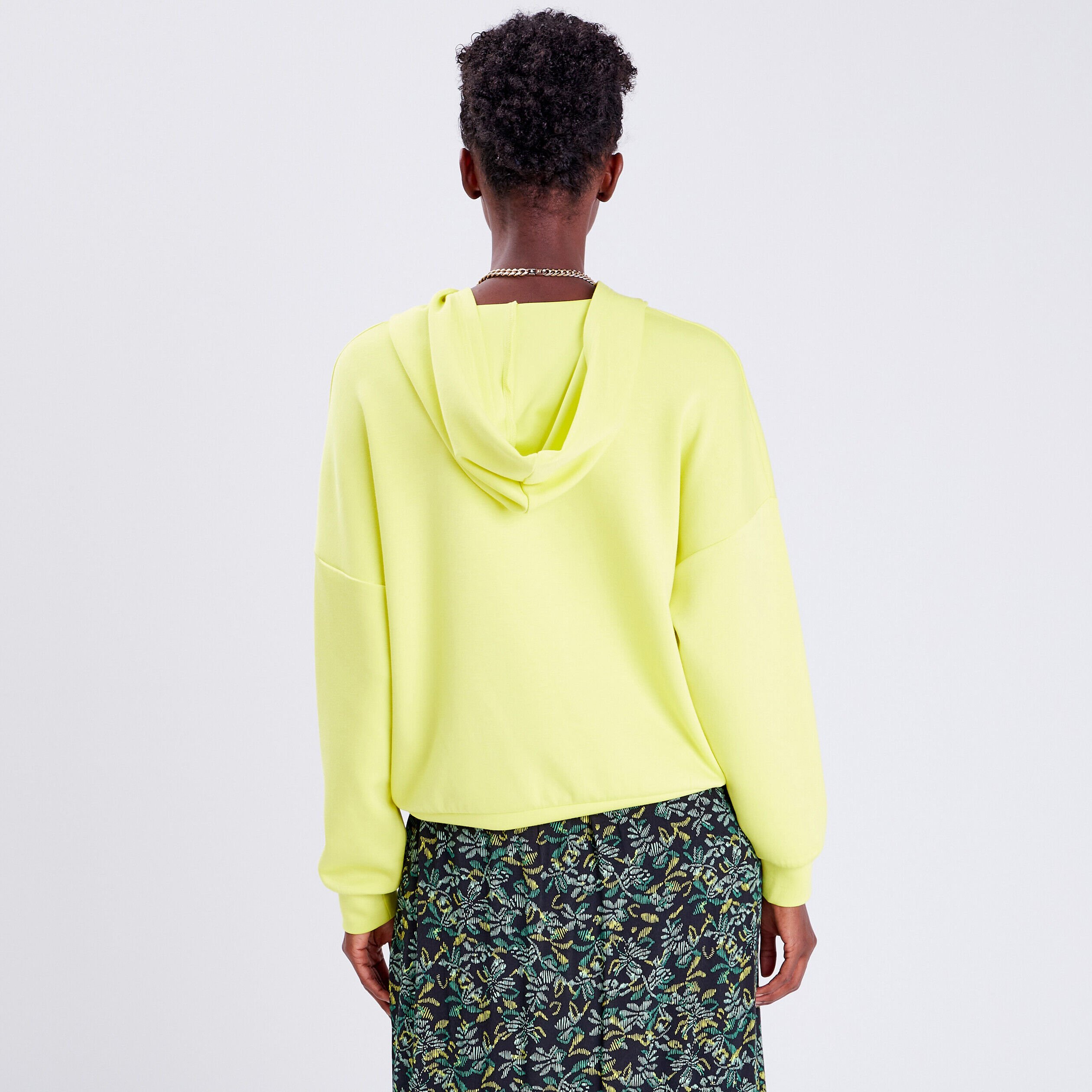 Sweat à capuche vert fluo femme | Cache Cache