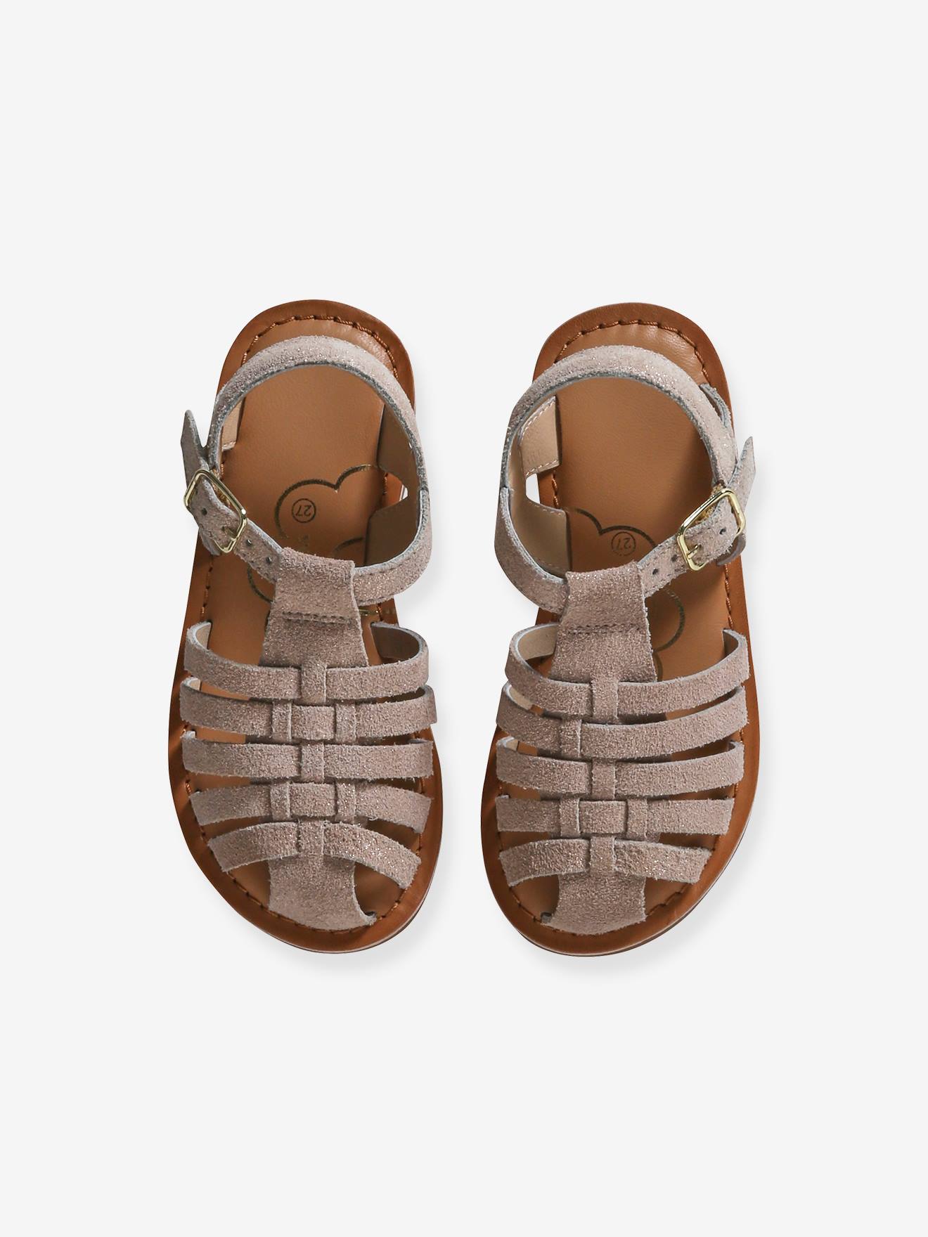 Vertbaudet Kinder Sandalen mit Anziehtrick - gold
