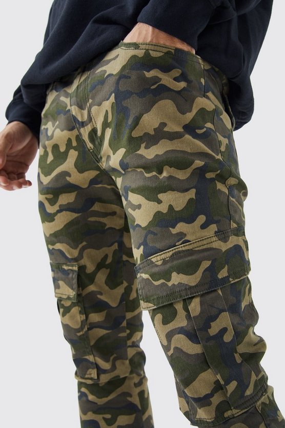 Skinny Camouflage Cargo-Hose