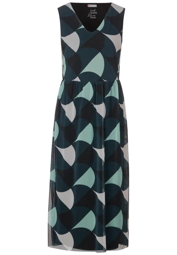 Street One Print Mesh Midikleid