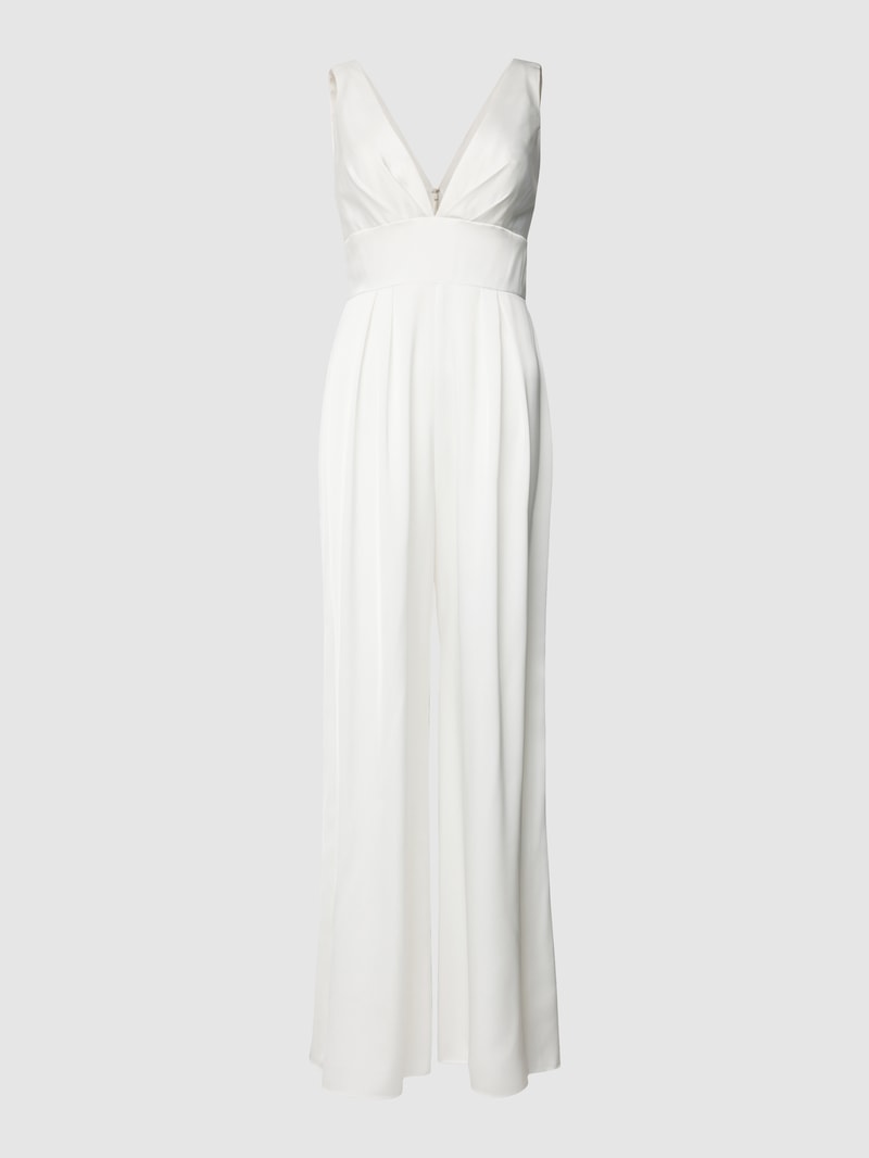 Jumpsuit mit V-Ausschnitt in offwhite