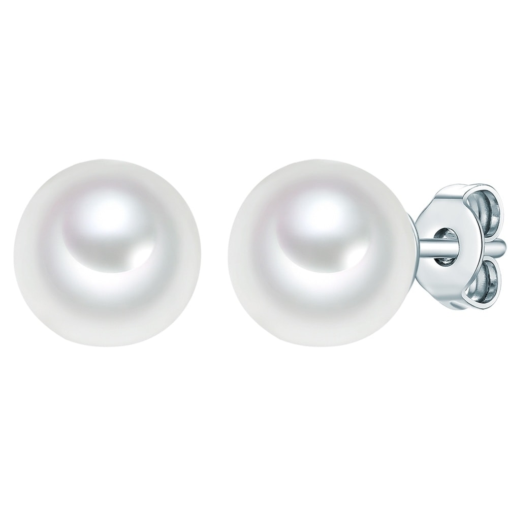 Rafaela Donata Puces d'oreilles en argent Perles organiques Perles organiques en Blanc Boucles d'oreilles