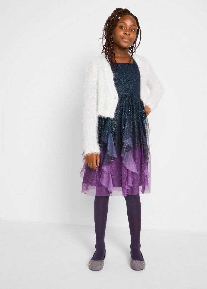 Festliches Mädchen Kleid mit Glitzer