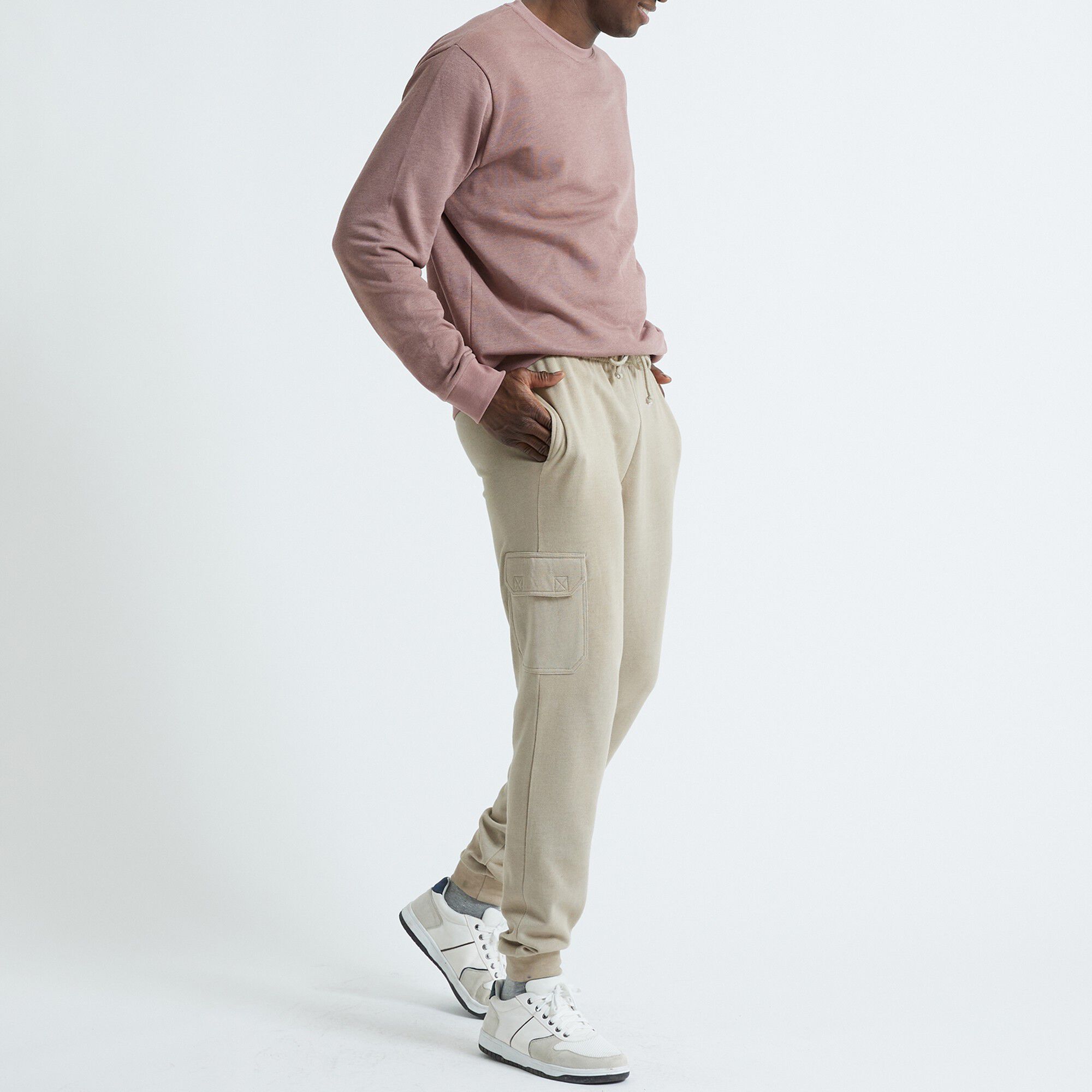 Pantalon molleton cargo bas resserrés