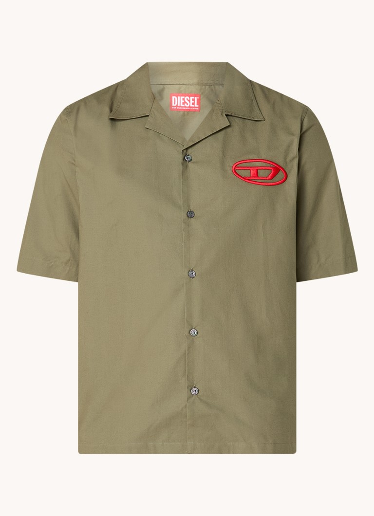 Tricou Diesel S-Mac-C cu croială clasică și logo brodat.