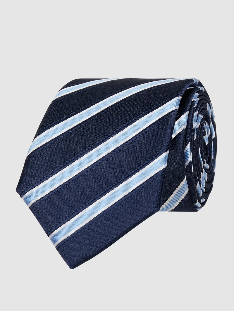 Krawatte mit Streifenmuster (6 cm) in marineblau