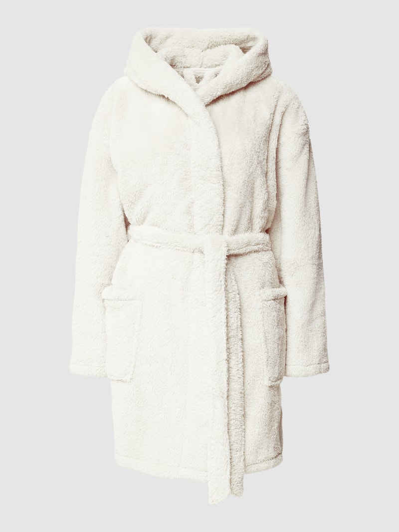 Bademantel mit Eingrifftaschen in offwhite
