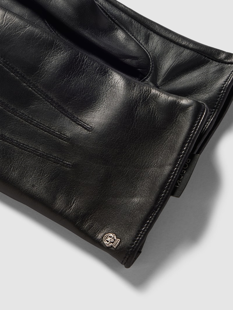 Handschuhe aus echtem Leder in schwarz