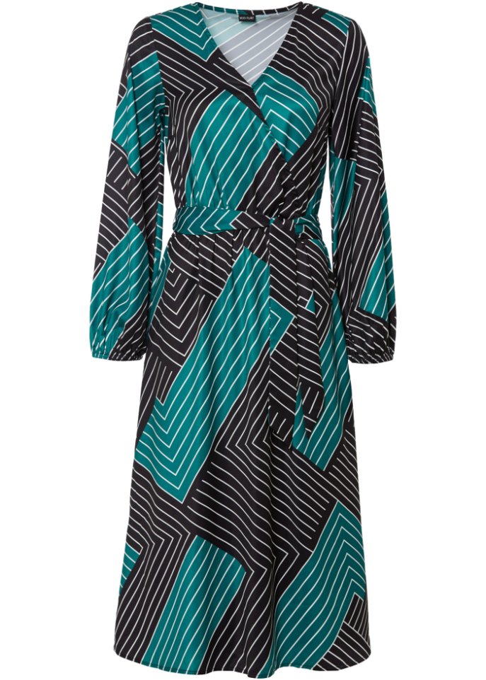 bedrucktes Satin-Midikleid