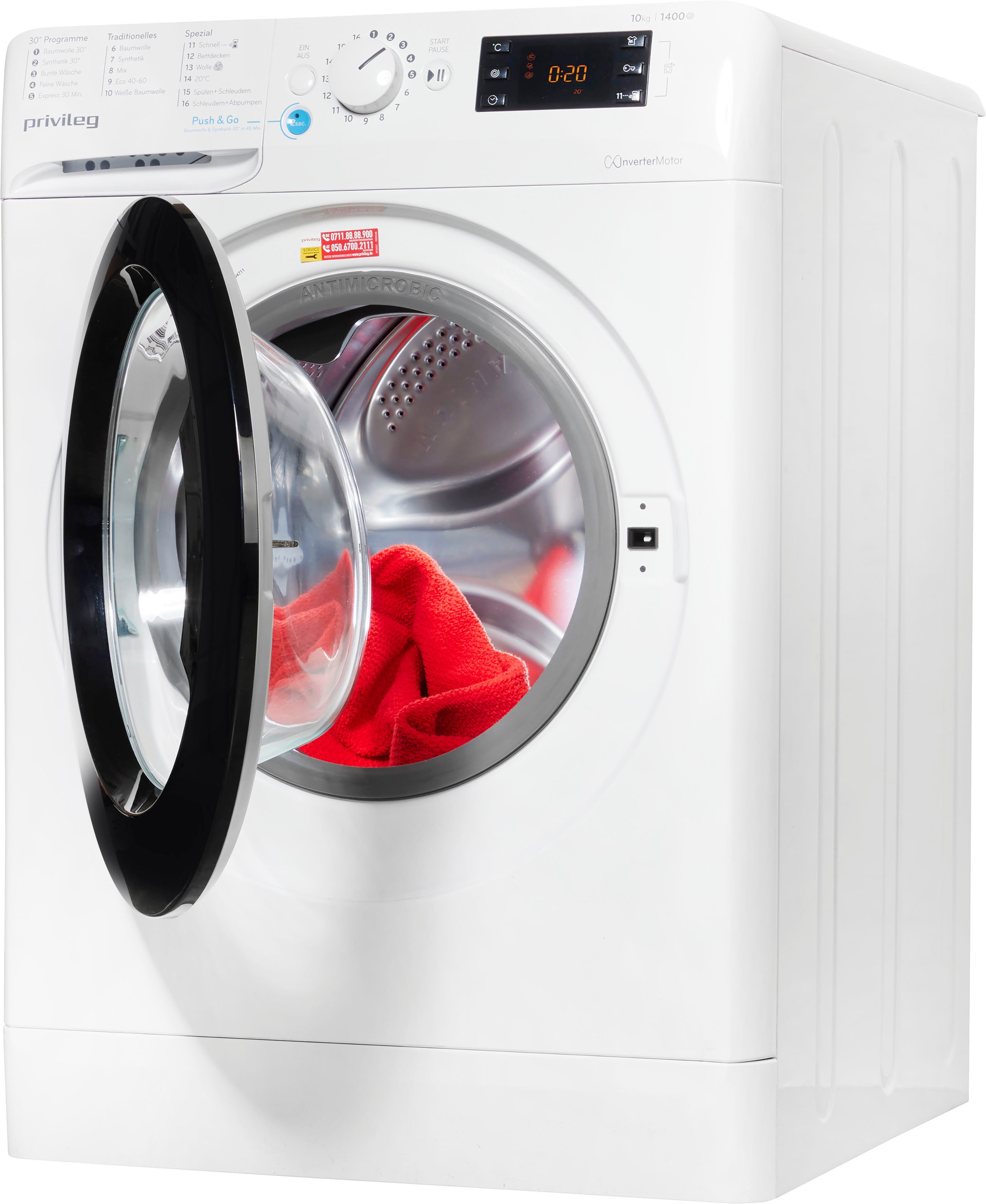 Privileg Waschmaschine PWF X 1073 A, 10 kg, 1400 U/min, 50 Monate Herstellergarantie