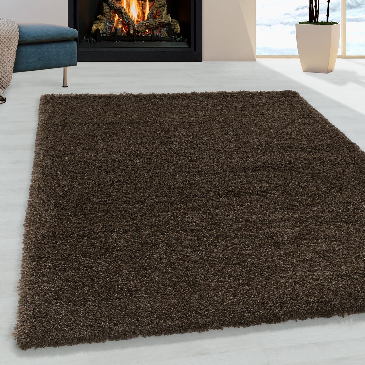 Ayyildiz Teppich, FLUFFY 3500, BROWN, 60 x 110 cm
