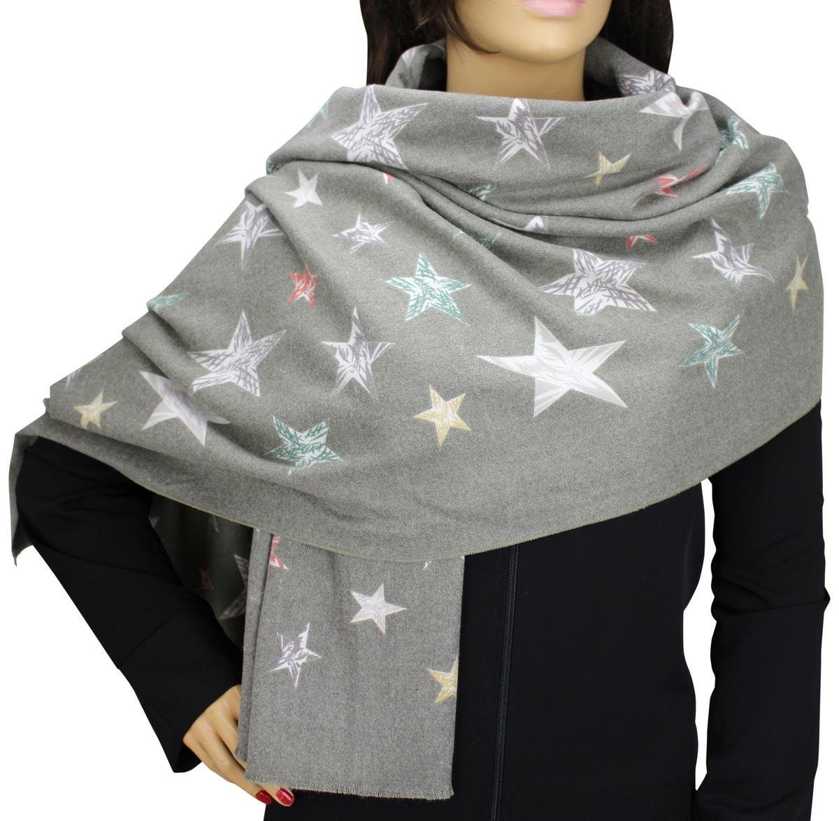 LOREZA Schal Damen Stern Deckenschal Winterschal
