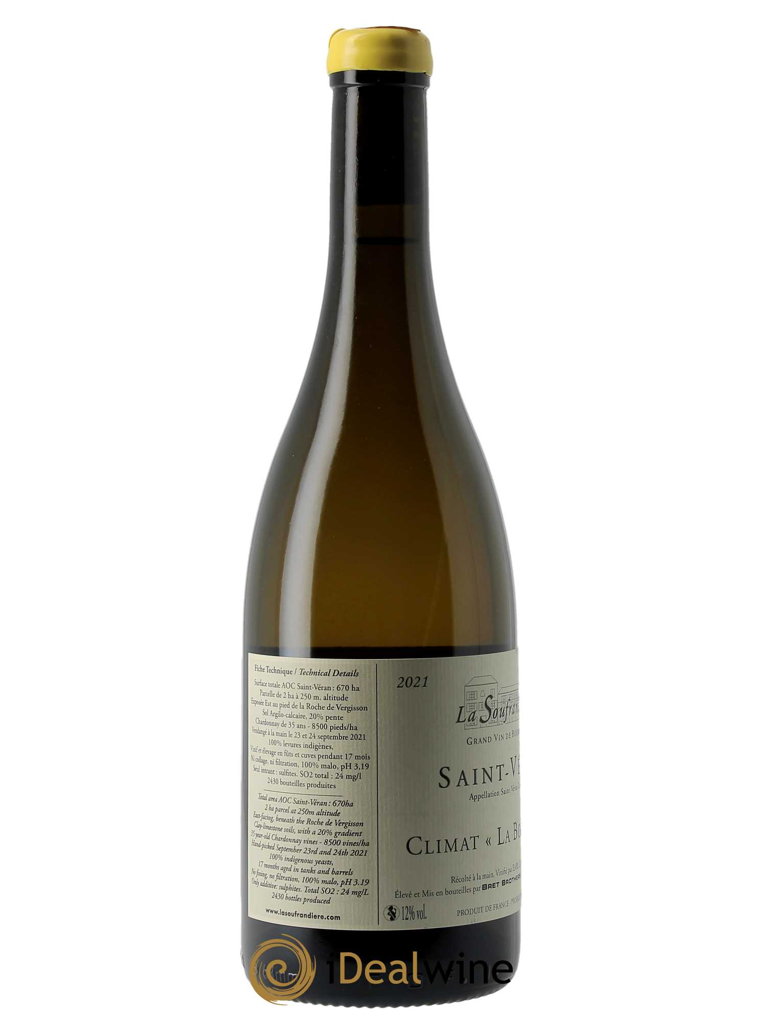Saint-Véran La Bonnode Cuvée Zen La Soufrandière - Bret Brothers  2021 - Lot de 1 Bouteille