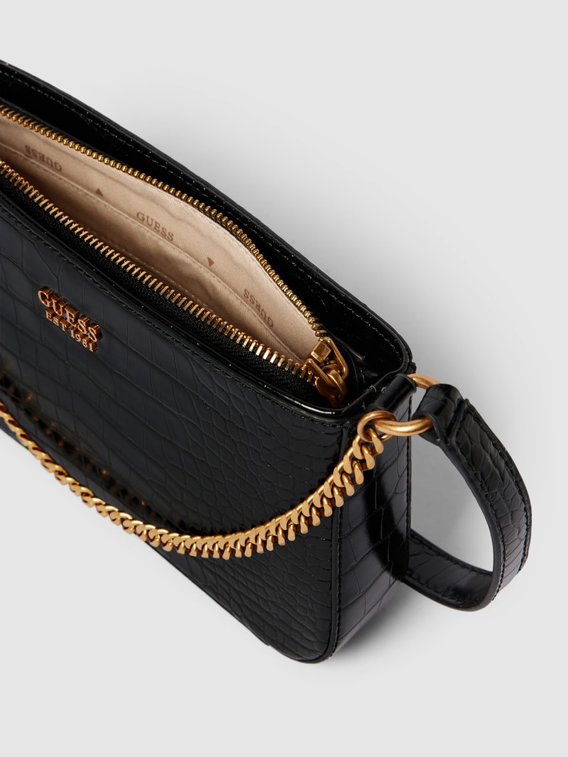 Handtasche mit Label-Applikation Modell 'KATEY' in schwarz