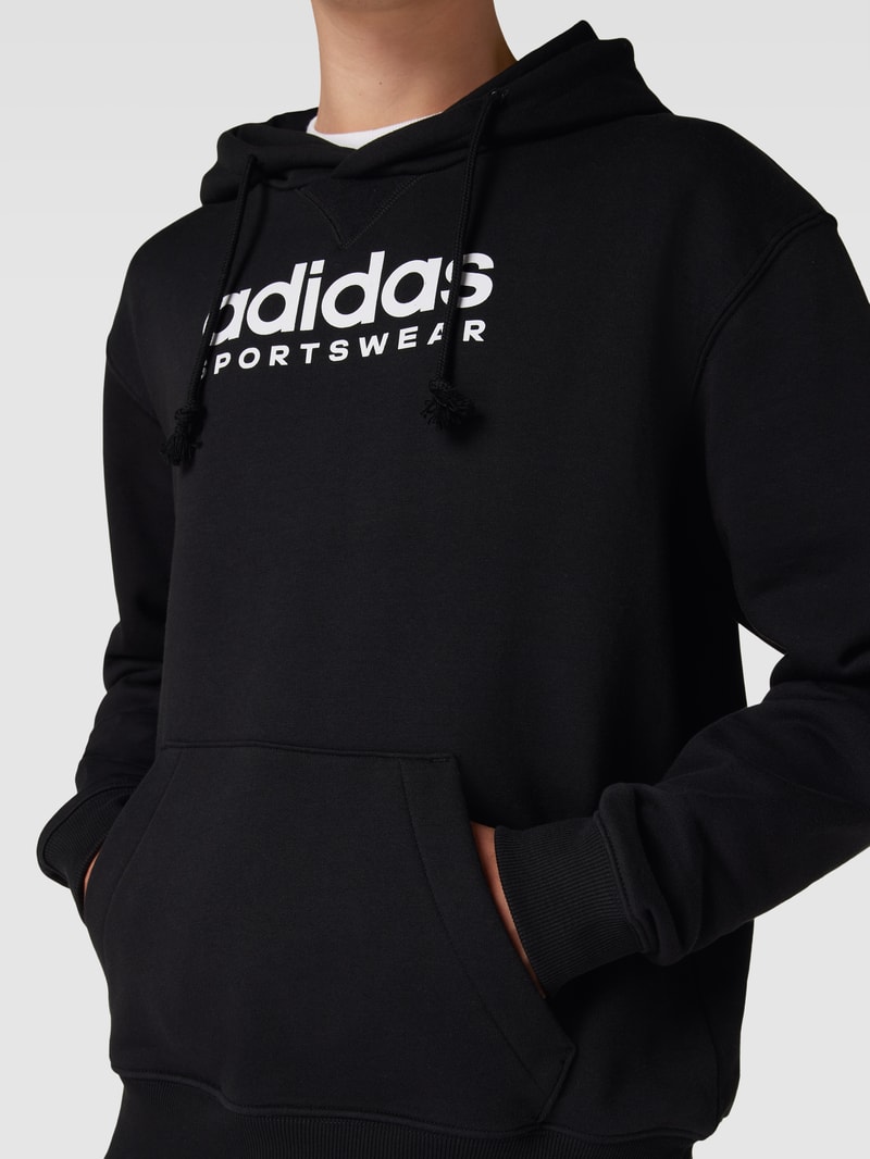 Hoodie mit Label-Print Modell 'ALL SZN' in schwarz