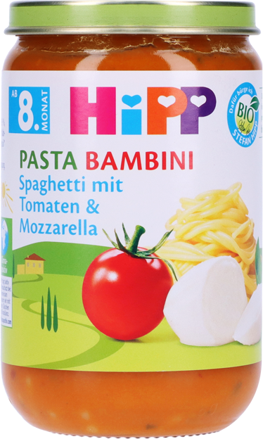 HiPP Bio Pasta Bambini Spaghetti mit Tomaten & Mozzarella