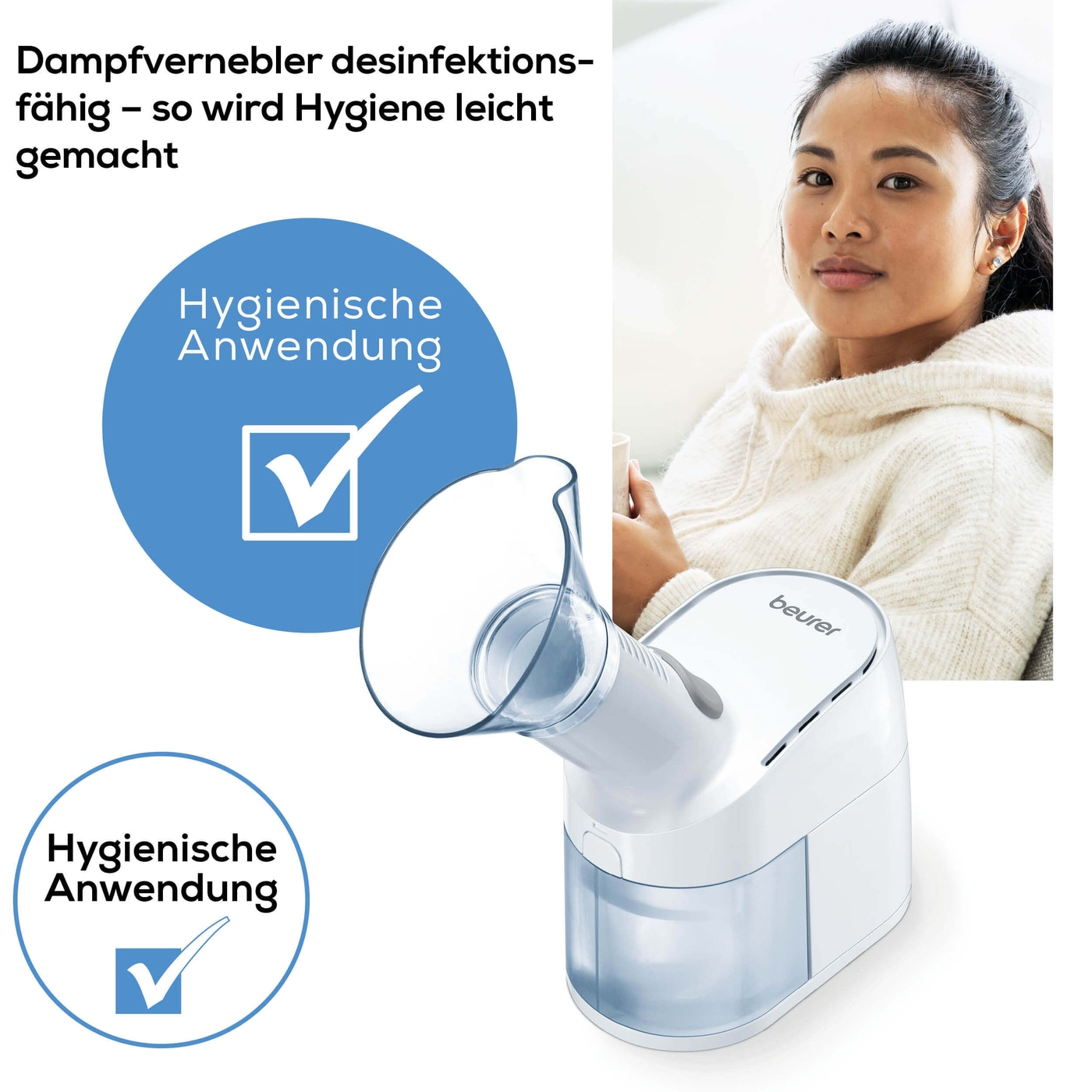 Beurer Dampfvernebler SI 40-Warmdampfbehandlung bei Erkältungen mit dem Dampfvernebler