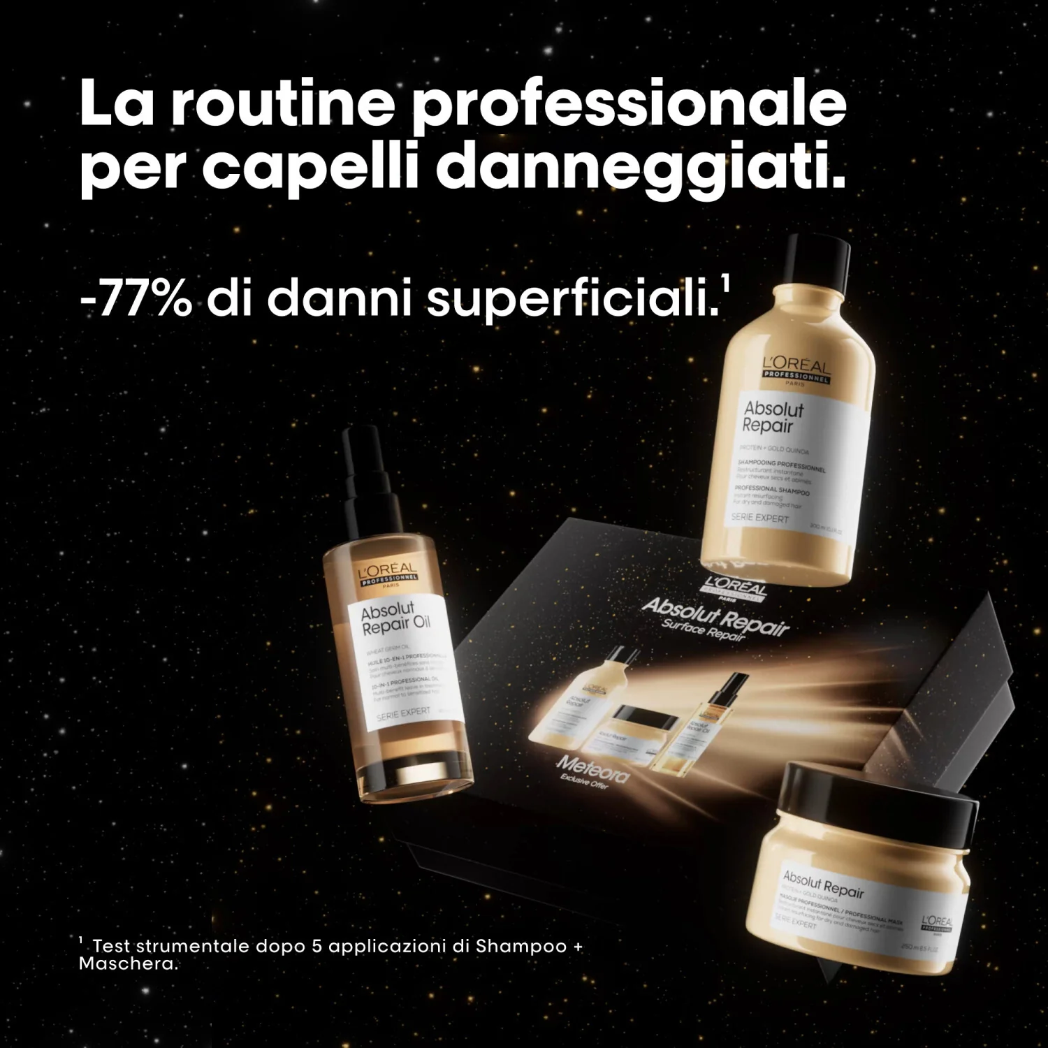 Set cadou de Crăciun EXPERT SERIES Șampon, mască și ulei Absolut Repair - Seturi cadou pentru păr, Șampon reparator, Mască reparatoare, Ulei pentru coafat și finisare