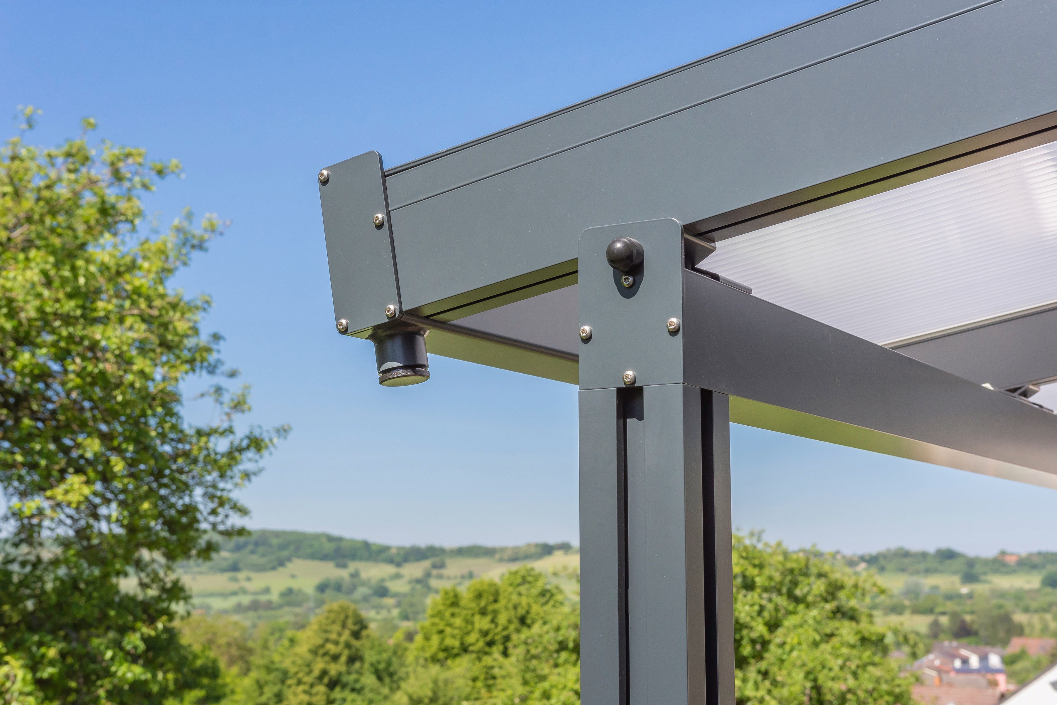 GUTTA Terrassendach Premium, BxT: 511x506 cm, Bedachung Dachplatten, BxT: 510x506 cm, Dach Acryl Klima blue