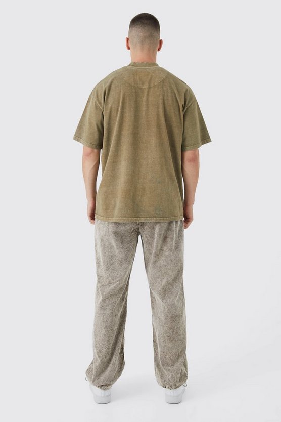 Tall lockere Cord-Hose mit Acid-Waschung