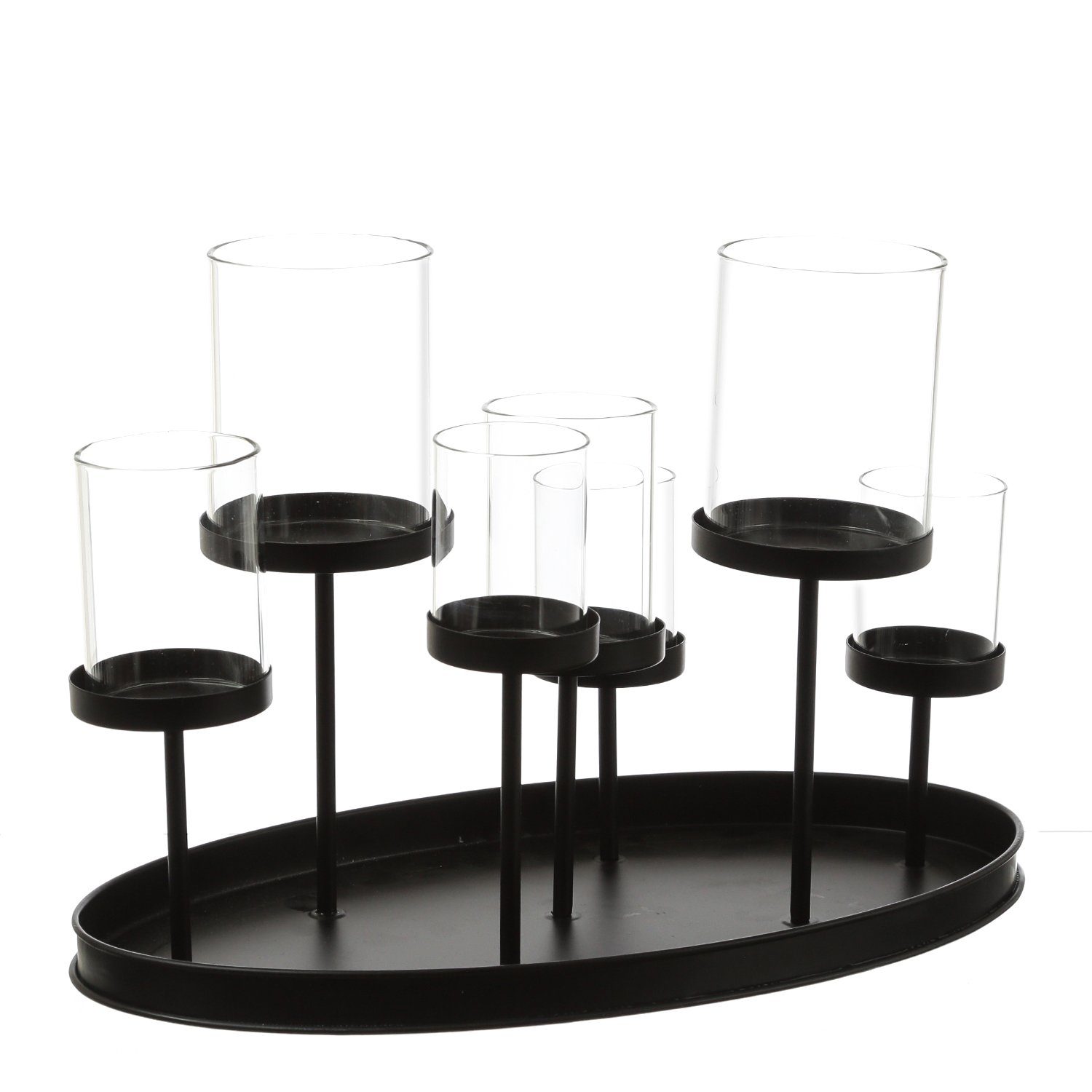 MARELIDA Kerzenhalter Kerzenhalter Teelichthalter Kerzenständer für 7 Kerzen Teelichter oval (1 St)