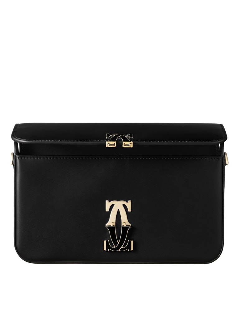 Geantă de umăr Cartier Double C Mini cu lanț din piele de vițel CRL1002303