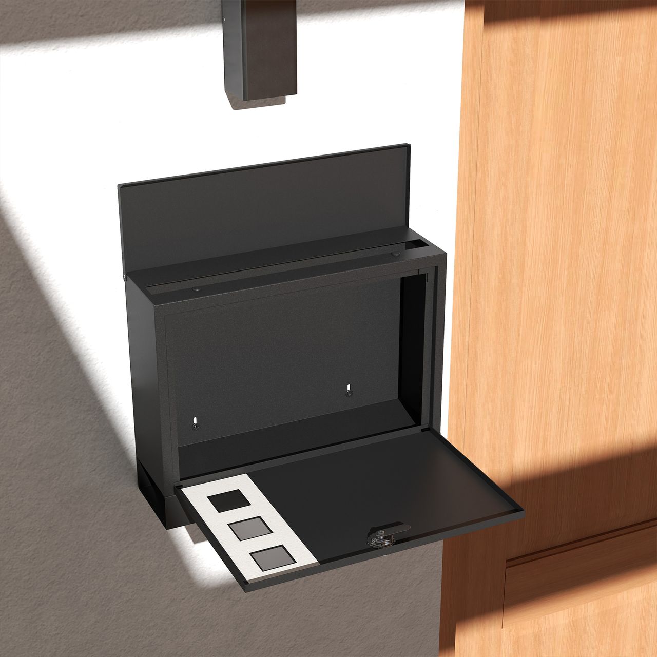 HOMCOM Briefkasten mit Zeitungsfach, Postkasten aus Metall mit 2 Schlüssel