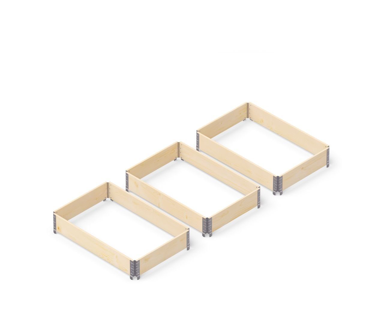 Upyard Hochbeet Upyard Palettenrahmen Hochbeet 3er-Set 80 x 60 cm