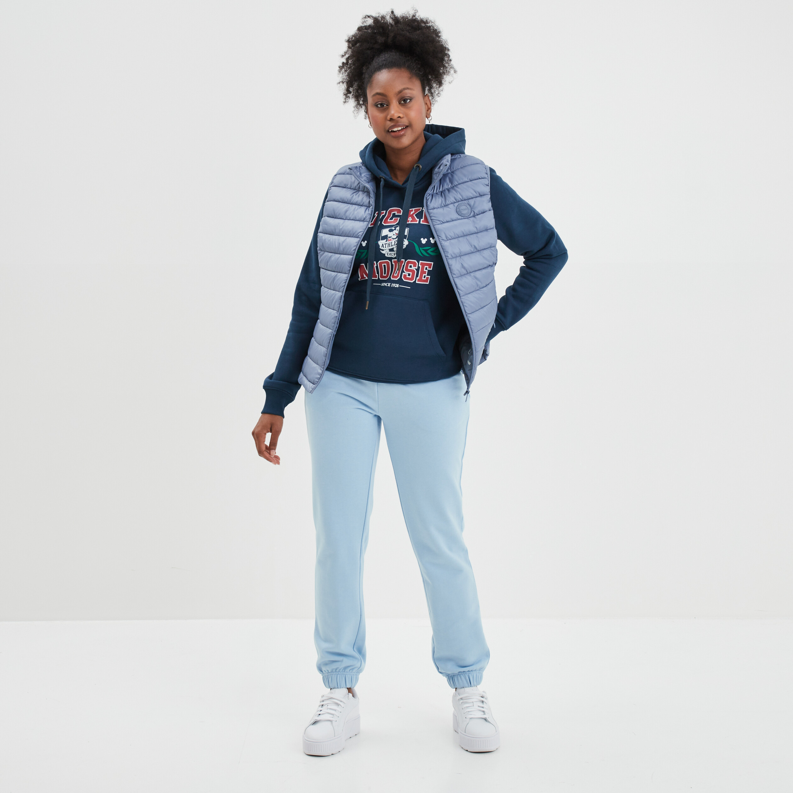 Sweat à capuche hoodie Mickey bleu marine femme | La Halle