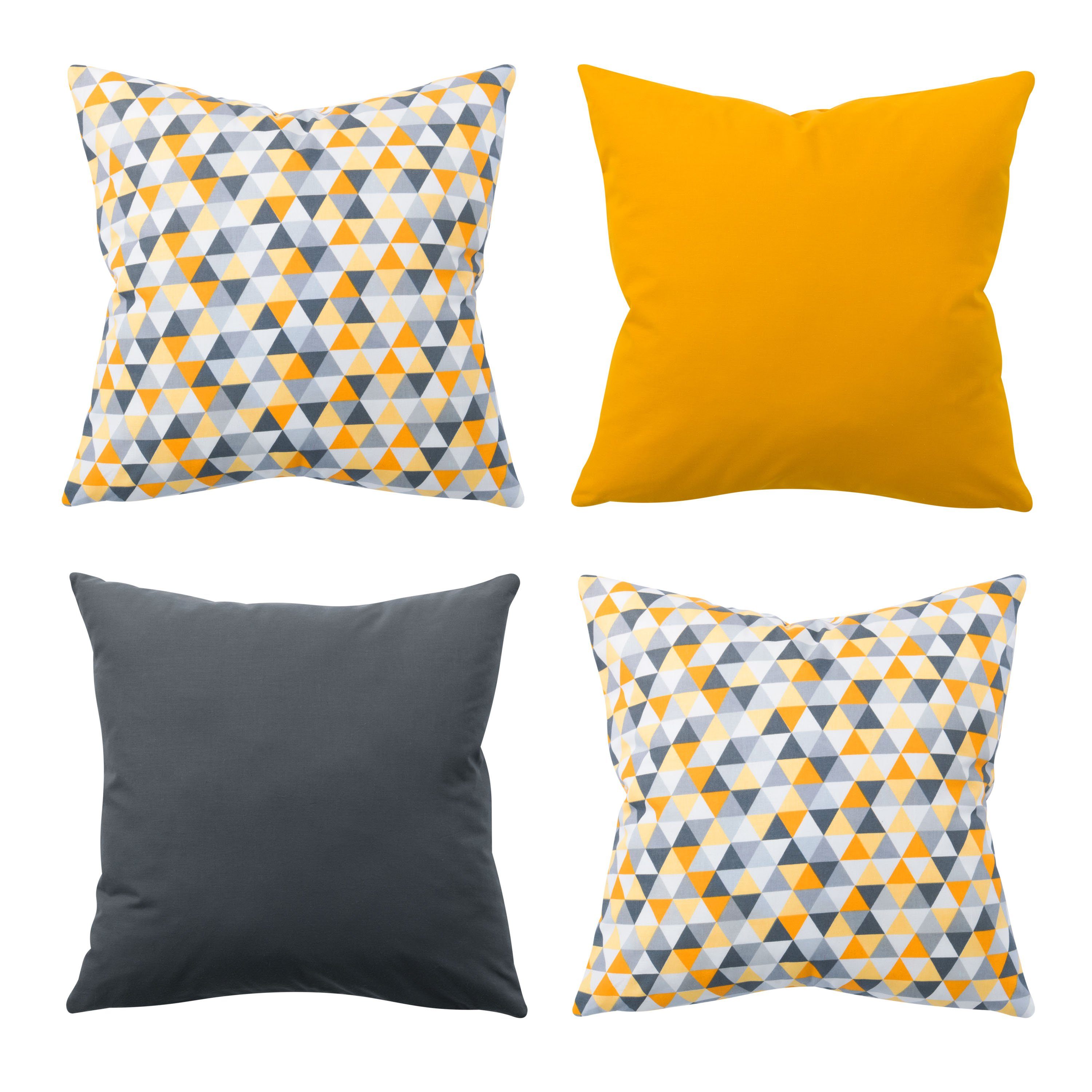 Amilian Dekokissen (Made in EU) 4er Set; Dekoratives Kissen; Dekokissen mit Füllung; Zierkissen mit Kissenbezug; Kopfkissen; Sofakissen für Schlafzimmer; Wohnzimmer, Kinder Deko; Kissenhülle: 40x40 cm, 16x16 inch