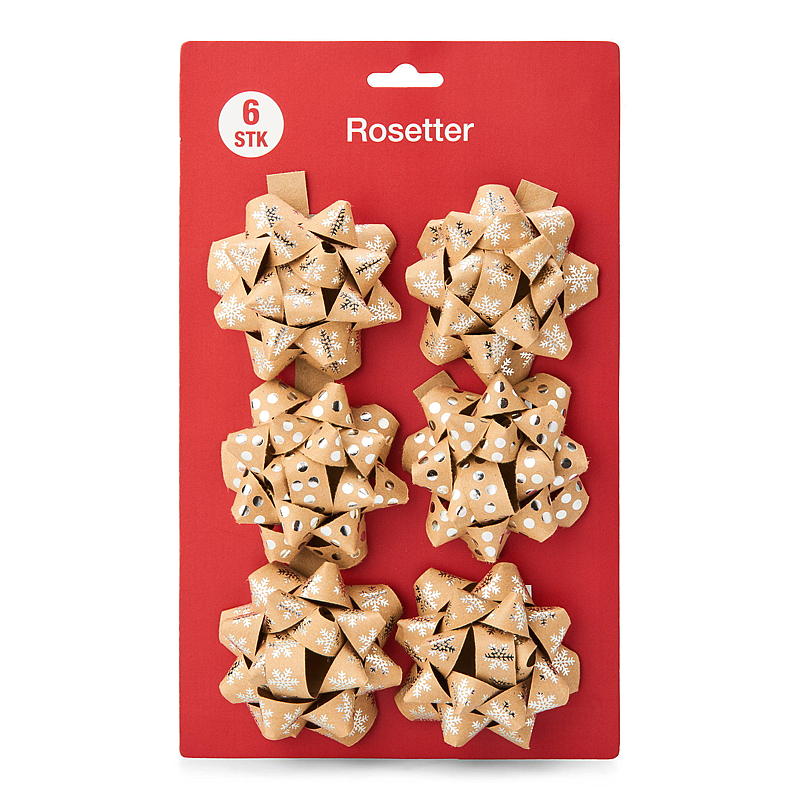 Pakkepynt 6-pk rosetter