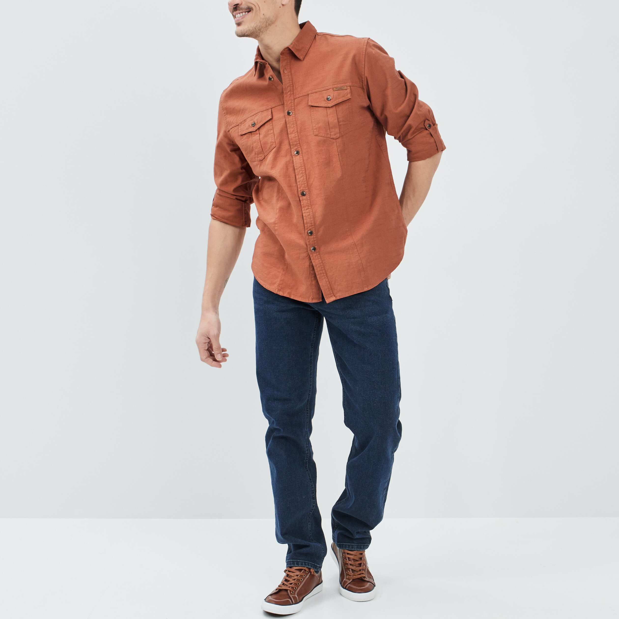 Jeans regular stretch Trappeur denim blue black homme | La Halle