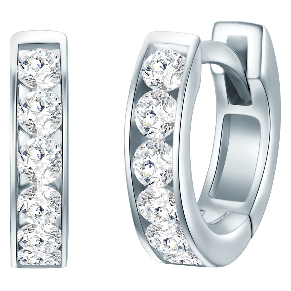 Trilani Boucles doreilles Argent sterling Oxyde de zirconium (CZ) en Argent Boucles d'oreilles
