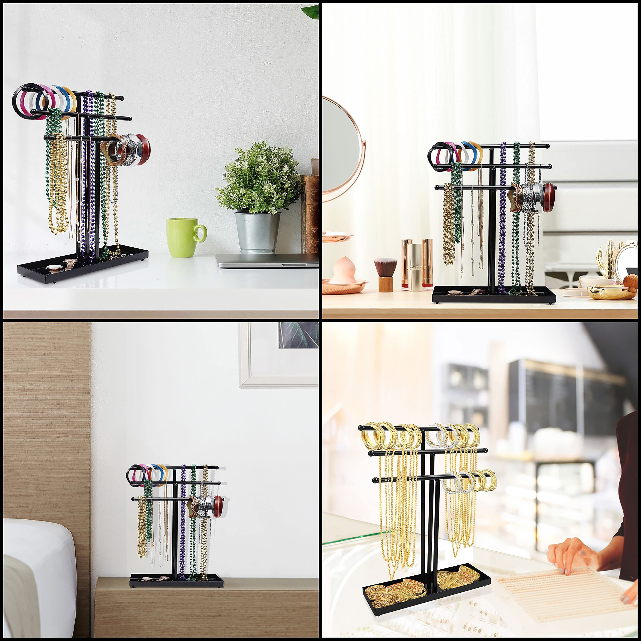 Belle Vous Schmuckständer Jewelry Organizer - 3 Tier Stand, Schwarzer Schmuckständer - Organizer für Schmuck