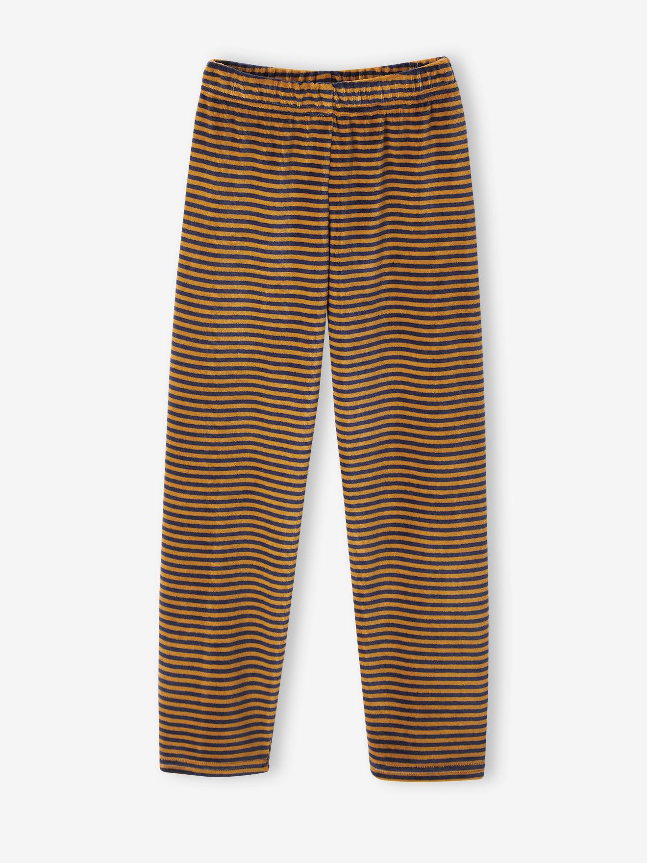 Pyjama ludique monstre velours garçon caramel