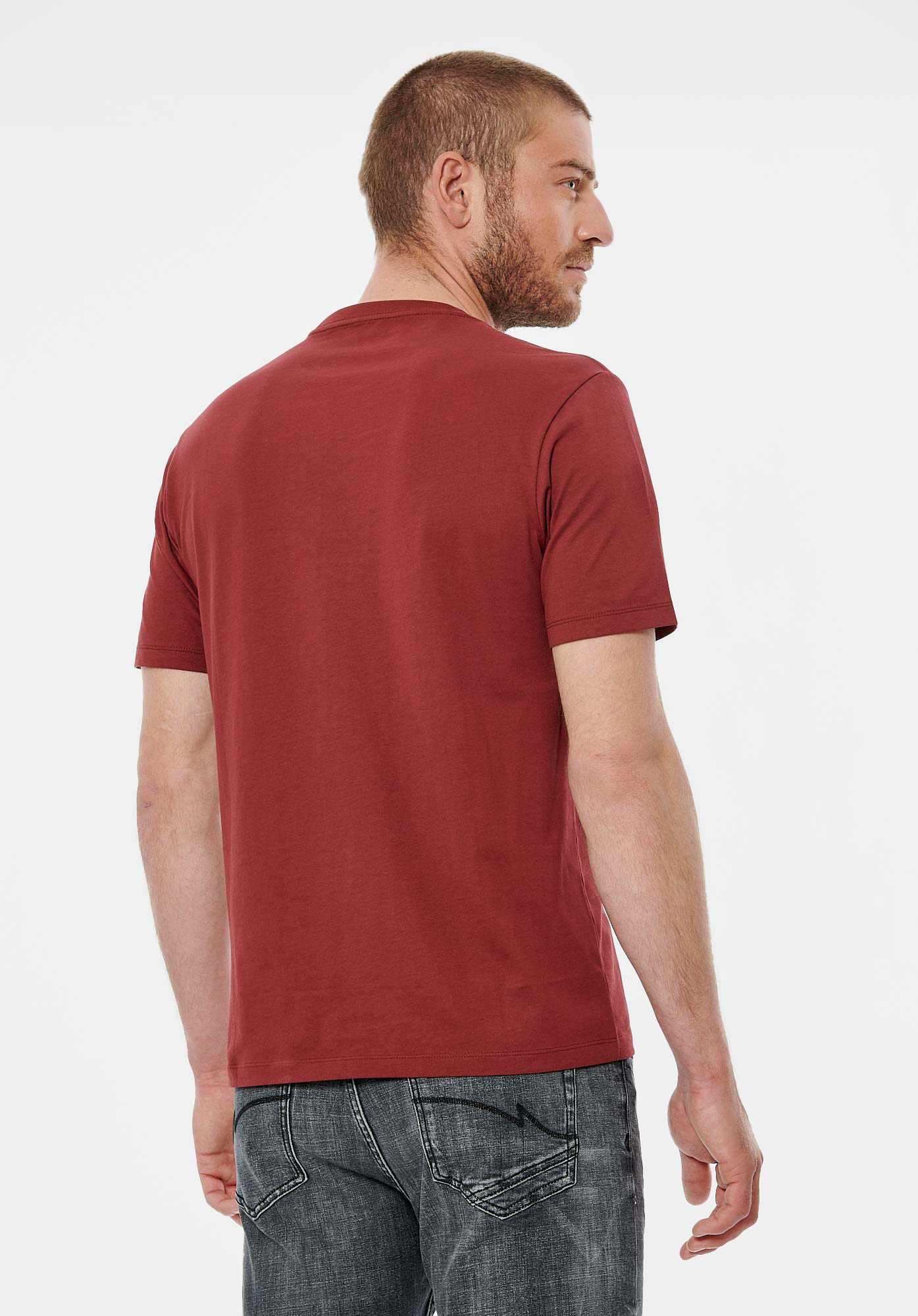 RAZ    T-shirt bordeaux homme 100% coton