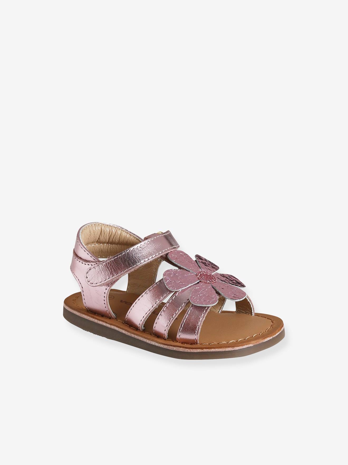 Vertbaudet Mädchen Baby Klett-Sandalen - rosa