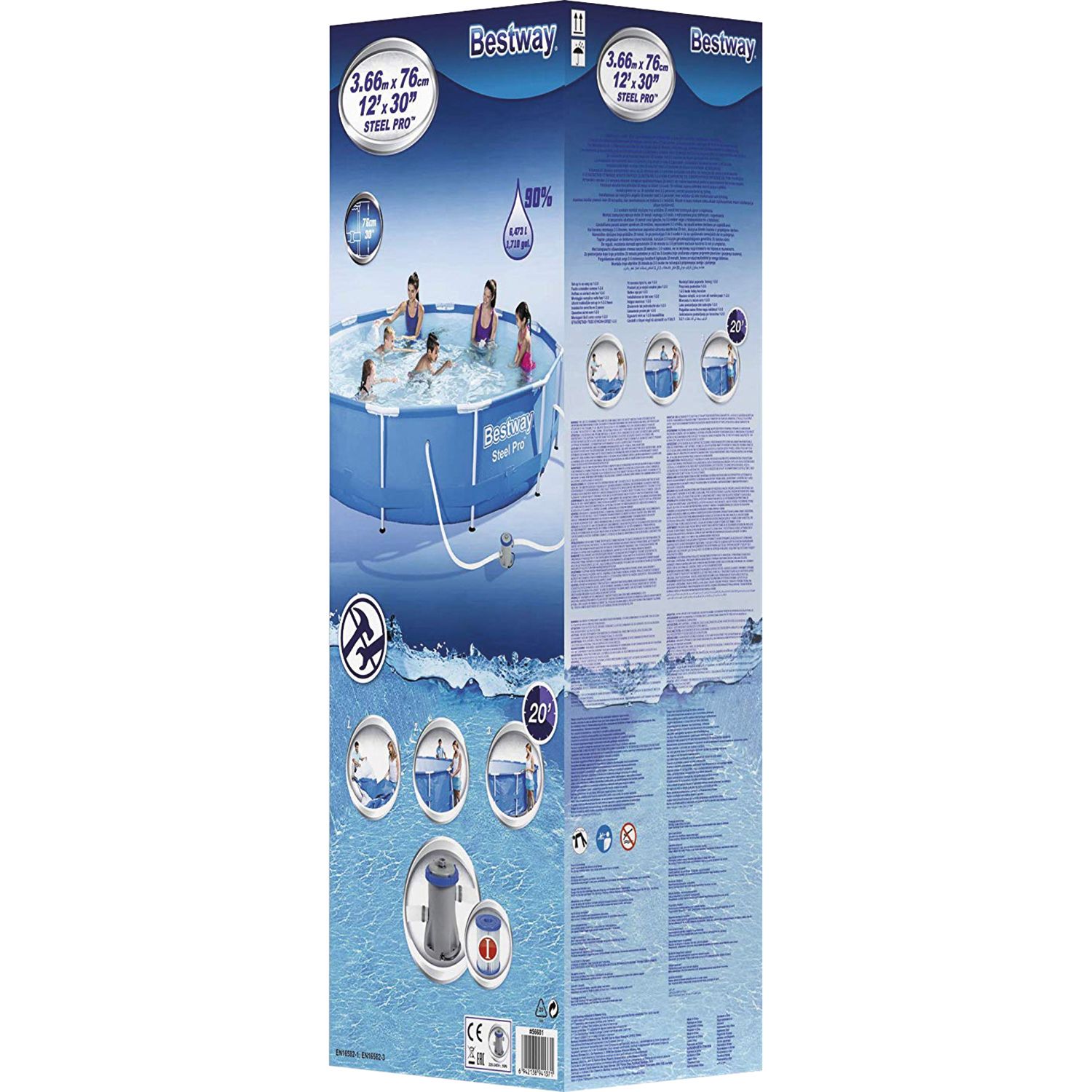 Bestway Steel Pro 366 cm Pool mit Filterpumpe