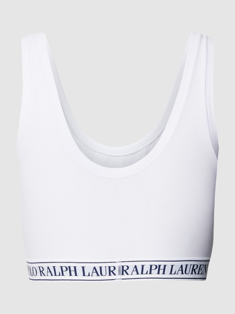 Bralette mit Label-Stitching in weiß